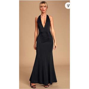 Lulus Dress Women S Tenth Avenue Black Ruched Halter Maxi Formal Event Maxi NWOT